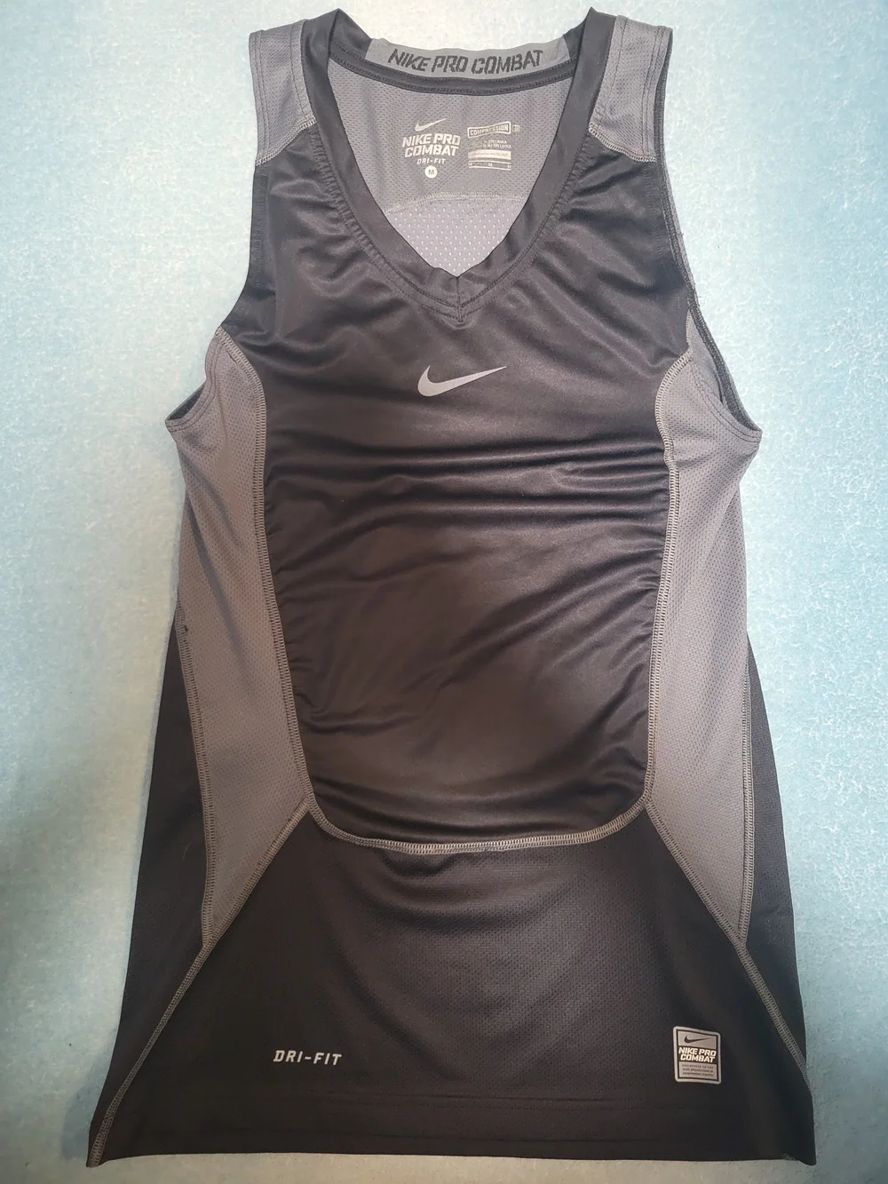 Nike Men’s Black and Gray Dri-FIT Training Tank Top